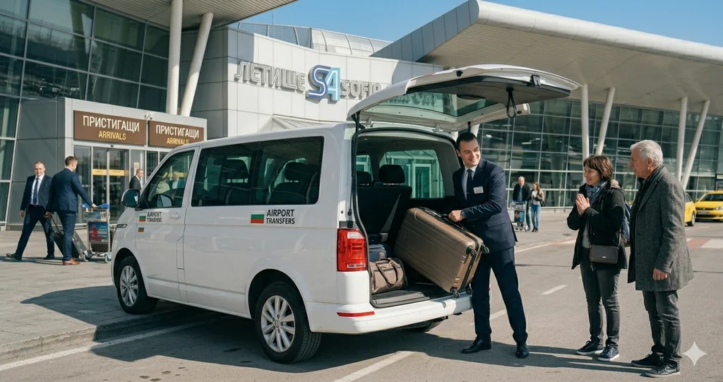 Personal Meet and Greet service at Sofia Airport with professional driver holding name sign and assisting with luggage